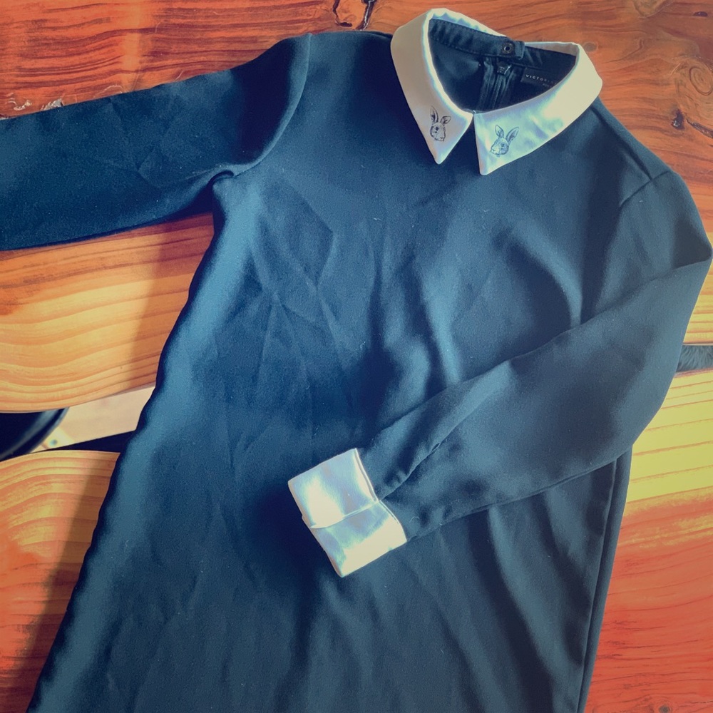 Girls Black Victoria Beckham Tunic Dress